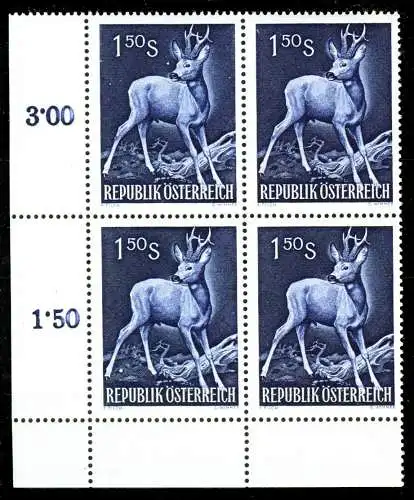 ÖSTERREICH 1959 Nr 1063 postfrisch VIERERBLOCK ECKE-ULI 336BC6