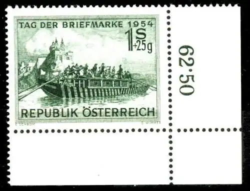 ÖSTERREICH 1954 Nr 1010 postfrisch ECKE-URE 336A82