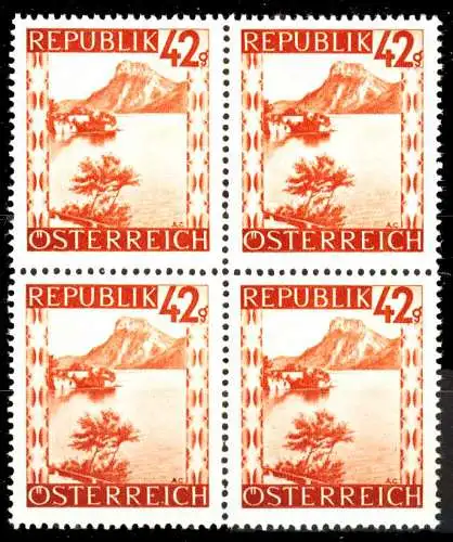 ÖSTERREICH 1945 Nr 758 postfrisch VIERERBLOCK 36BD12