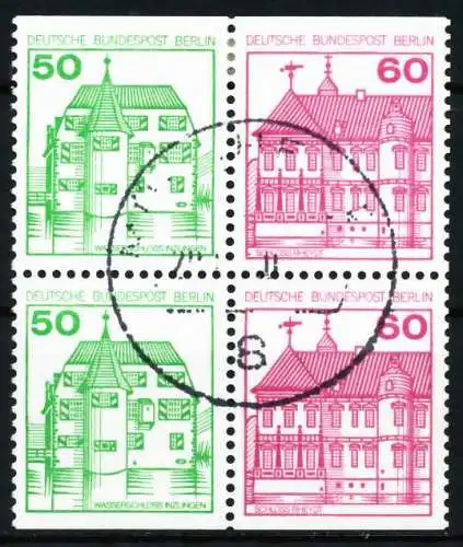 BERLIN ZUSAMMENDRUCK Nr W77+W78 zentrisch gestempelt VIERERB 5EF3D2