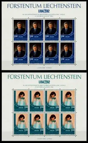 LIECHTENSTEIN BLOCK KLEINBOGEN Nr 797KB-798KB ungebraucht 09DE8E
