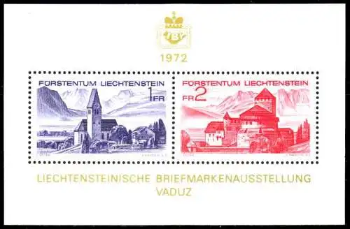 LIECHTENSTEIN BLOCK KLEINBOGEN Block 9 postfrisch SB45EDA