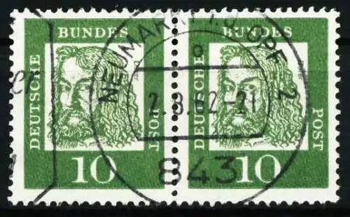 BRD DS BED. DEUT. Nr 350y zentrisch gestempelt WAAGR PAAR 580C1E