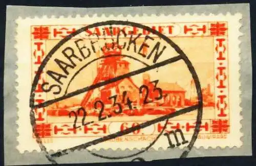 SAARGEBIET 1930 Nr 143 gestempelt Briefst³ck zentrisch 3F29D2