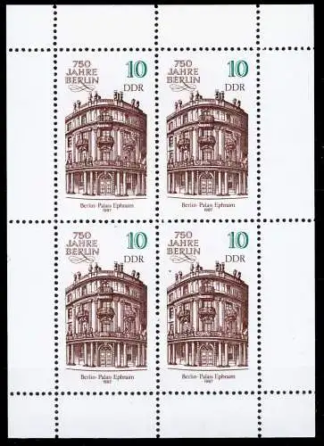 DDR BLOCK KLEINBOGEN Nr 3075 postfrisch KLEINBG S51E776