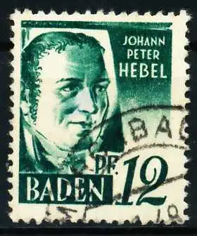FZ BADEN 1. AUSGABE SPEZIALISIERT Nr 4vvI gestempelt 5E7EFA