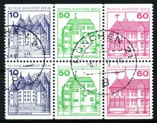 BERLIN ZUSAMMENDRUCK Nr W75+W76 zentrisch gestempelt 6er-BLO 5EF3CE