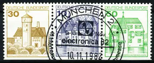 BRD ZUSAMMENDRUCK Nr W68I zentrisch gestempelt 3ER STR 5F357A