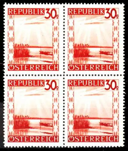 ÖSTERREICH 1945 Nr 753 postfrisch VIERERBLOCK 36BD42