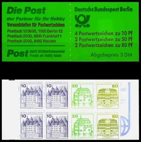 BERLIN MARKENHEFTCHEN Nr MH 13aoZ postfrisch SA20DB2