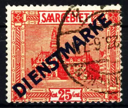SAAR DIENSTMARKEN Nr 6I-XIII zentrisch gestempelt Briefst³ck gepr 3CB922