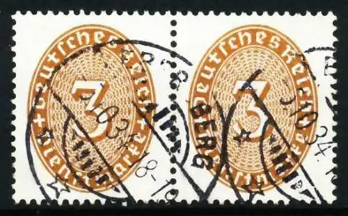 DEUTSCHES-REICH DIENST Nr 114 zentrisch gestempelt WAAGR PAAR 63FF32