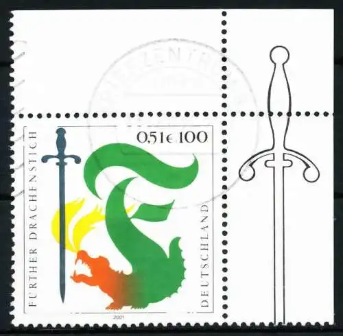 BRD BUND 2001 Nr 2207 zentrisch gestempelt ECKE-ORE 648A4A