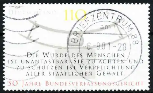 BRD 2001 Nr 2214 zentrisch gestempelt 648ADA