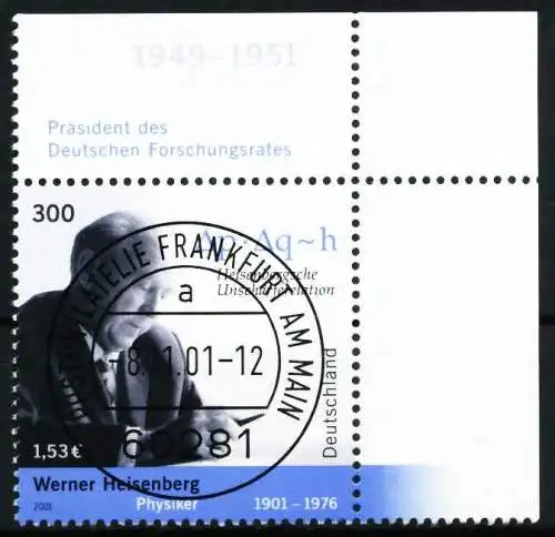 BRD 2001 Nr 2228 zentrisch gestempelt ECKE-ORE 648BCA