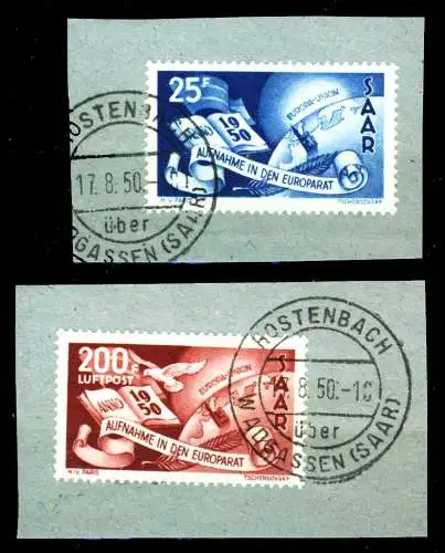 SAARLAND 1950 Nr 297-298 zentrisch gestempelt 399012