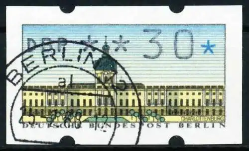 BERLIN ATM 1987 Nr 1-030 zentrisch gestempelt 636ADA