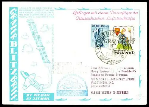 ÖSTERREICH FLUGPOST Nr 895+1043 BRIEF MIF 28B42A