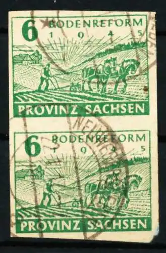 SBZ PROV. SACHSEN Nr 85wa gestempelt SENKR PAAR 667D76