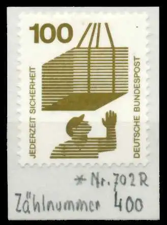 BRD DS UNFALLV Nr 702ARa ungebraucht 67B3AA