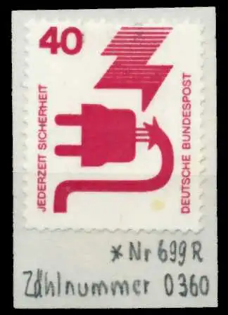 BRD DS UNFALLV Nr 699ARa ungebraucht 67B426