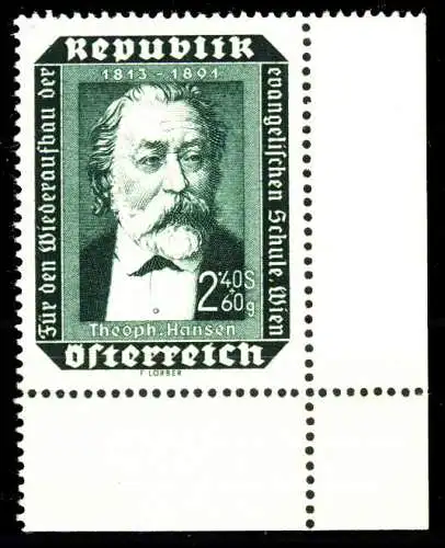 ÖSTERREICH 1953 Nr 992 postfrisch ECKE-URE 336982