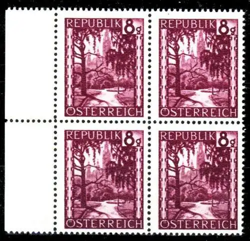 ÖSTERREICH 1945 Nr 743 postfrisch VIERERBLOCK 36BC72