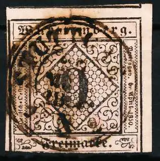 WÜRTTEMBERG AUSGABE VON 1851 Nr 4b zentrisch gestempelt 6818AE