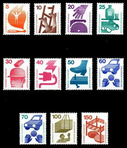 BRD DS UNFALLV Nr 694A-703A+773 postfrisch SAC425E