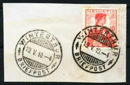 SCHWEIZ 1909 Nr 114 gestempelt Briefst³ck zentrisch 696F9A