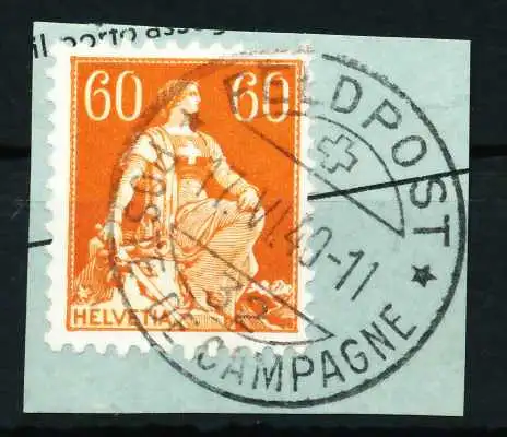 SCHWEIZ 1917 Nr 140z gestempelt Briefst³ck zentrisch 696FFE