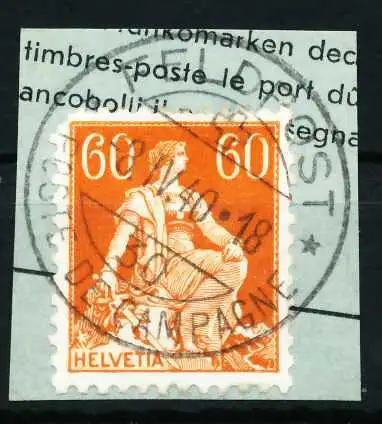 SCHWEIZ 1917 Nr 140z gestempelt Briefst³ck zentrisch 697006