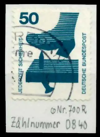 BRD DS UNFALLV Nr 700ARa zentrisch gestempelt 67B63E