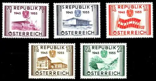 ÖSTERREICH 1955 Nr 1012-1016 postfrisch S870746