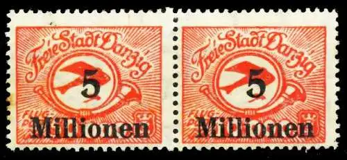DANZIG 1923 Nr 180Y FI+180 ungebraucht WAAGR PAAR 4CFBC2