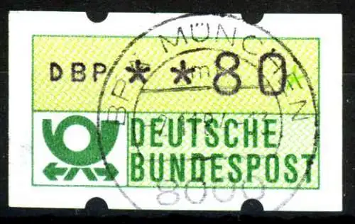 BRD ATM 1981 Nr 1-1-080 zentrisch gestempelt 1F32CA