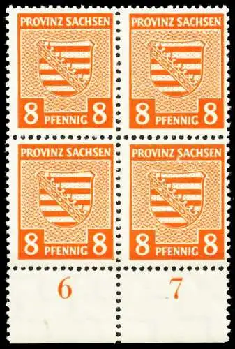 SBZ PROV. SACHSEN Nr 77Y postfrisch VIERERBLOCK URA 656372