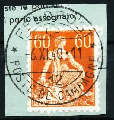 SCHWEIZ 1917 Nr 140z gestempelt Briefst³ck zentrisch 697002