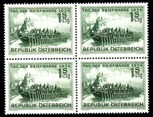 ÖSTERREICH 1954 Nr 1010 postfrisch VIERERBLOCK 336A5A