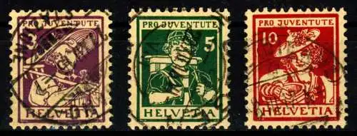 SCHWEIZ PRO JUVENTUTE Nr 130-132 zentrisch gestempelt 1AA7BE