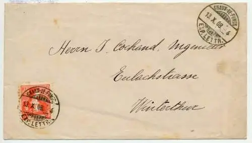 SCHWEIZ 1907 Nr 98 BRIEF EF 6B6AEA