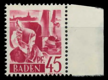 FZ BADEN 1. AUSGABE SPEZIALISIERT Nr 9ywI postfrisch SR 6C0BBA