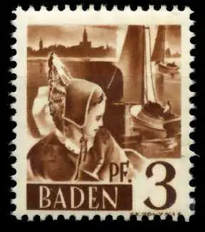 FZ BADEN 1. AUSGABE SPEZIALISIERT Nr 2yvI postfrisch 6C0A9A
