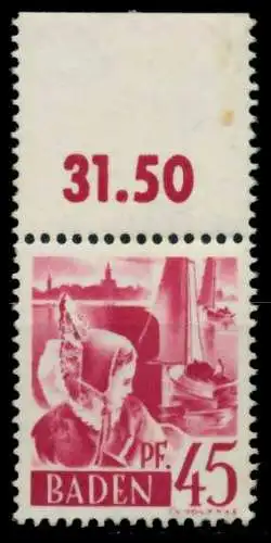 FZ BADEN 1. AUSGABE SPEZIALISIERT Nr 9yvII postfrisch O 6C0BC2