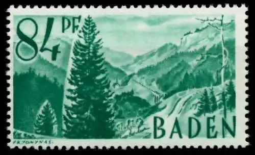 FZ BADEN 1. AUSGABE SPEZIALISIERT Nr 12yvI postfrisch 6C0BCE
