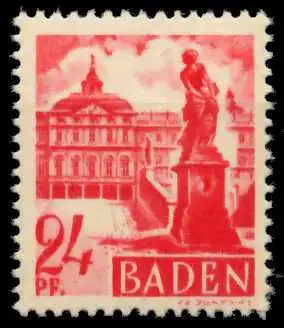 FZ BADEN 1. AUSGABE SPEZIALISIERT Nr 8vvV postfrisch 6C0C56