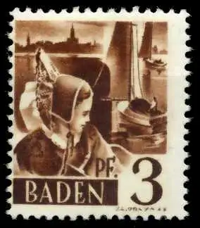 FZ BADEN 1. AUSGABE SPEZIALISIERT Nr 2yvII postfrisch 6C0ACA