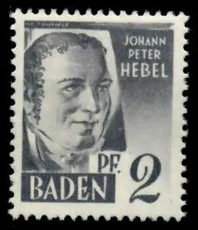 FZ BADEN 1. AUSGABE SPEZIALISIERT Nr 1yvII postfrisch 6C0A8E