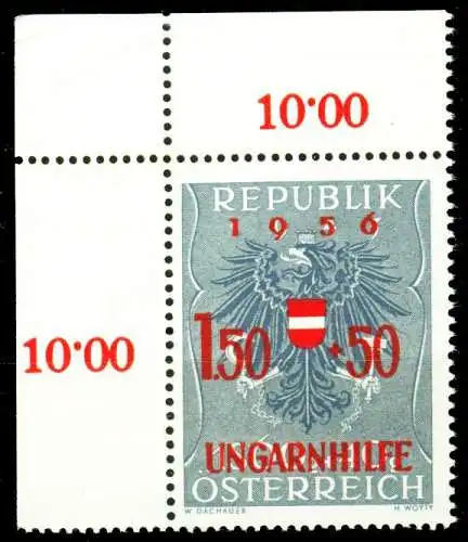 ÖSTERREICH 1956 Nr 1030 postfrisch ECKE-OLI 336B42