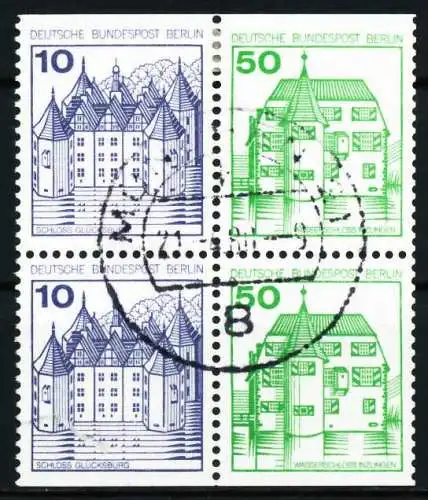 BERLIN ZUSAMMENDRUCK Nr W73+W74 zentrisch gestempelt VIERERB 5EF3D6